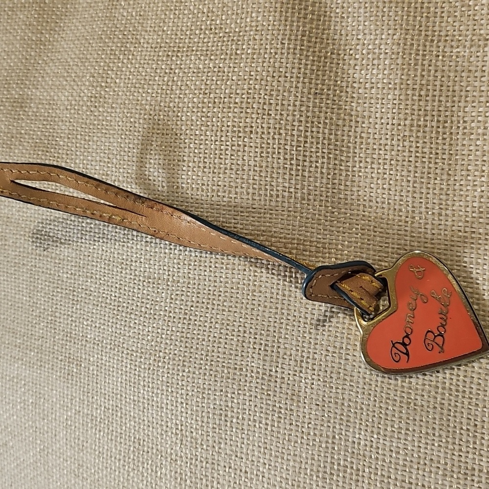 Dooney & Bourke Pink Heart Charm with Tan Strap EUC - Picture 2 of 5